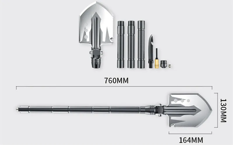 Long distance engineering shovel multifunctional outdoor folding shovel military ordnance shovel camping supplies survival equipme1595340