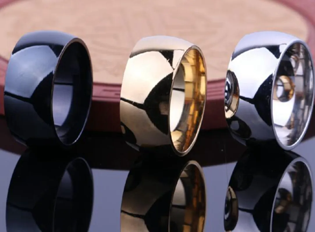 36 peças banda mirro mistura 3 cores alta qualidade conforto ajuste anéis de aço inoxidável masculino joias inteiras trabalho lotes220e