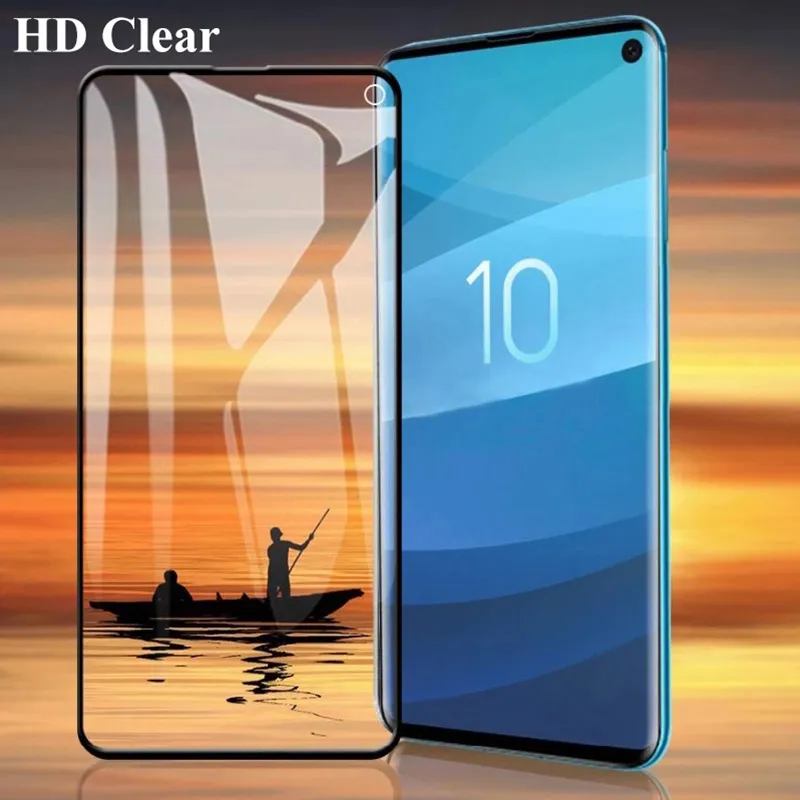 Para Samsung S10 S9 Nota 10 S8 Plus Galaxy Note 9 Glass temperado S20 Ultra Plus Protetor de tela inteira 3D Campa completa curva1300884