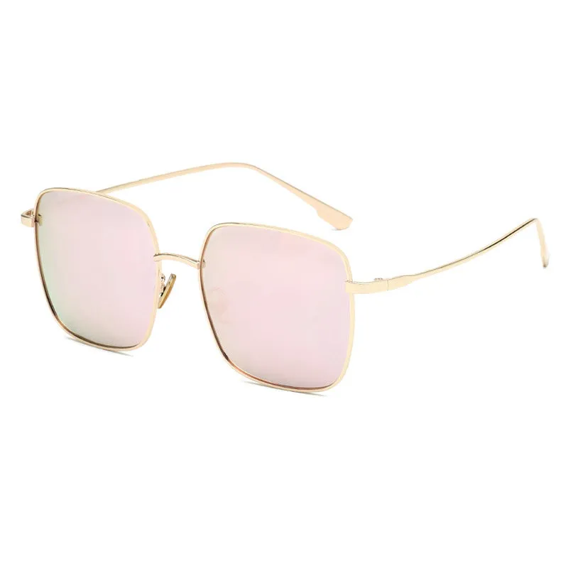 Gafas de sol polarizadas de moda Hombres Mujeres Marco de metal dorado Gafas de sol para conducir Diseño de marca Gafas cuadradas UV400 con caja FML234B