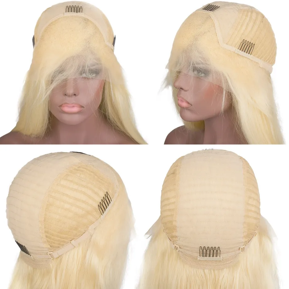 613 Blonde Bob Wig Maxine 613 Blonde Lace Front Wig Short Bob Human Hair Rigs for Women 150 Lace73853928999352