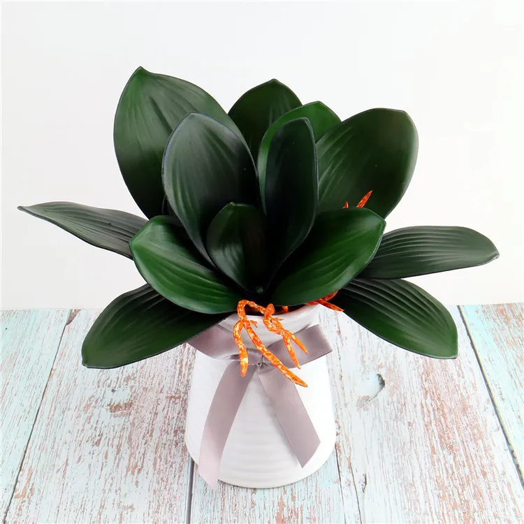 Real Touch PU Phalaenopsis Leaves Fake Leaf Decor Home Flowers Arrangement Artificial Greenery Plants Cymbidium Leaves