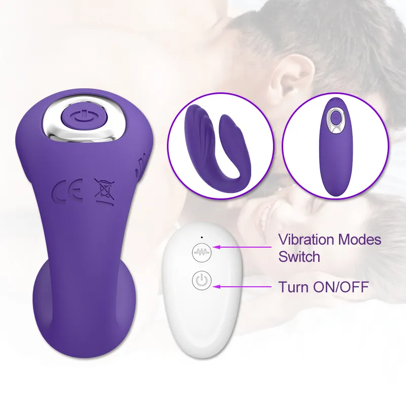 GUIMI Wireless Ushape vibratore giocattolo del sesso coppie potente condividiamo Vibe 10 velocità Gspot doppio vibratore stimolatore del clitoride Y2005472285