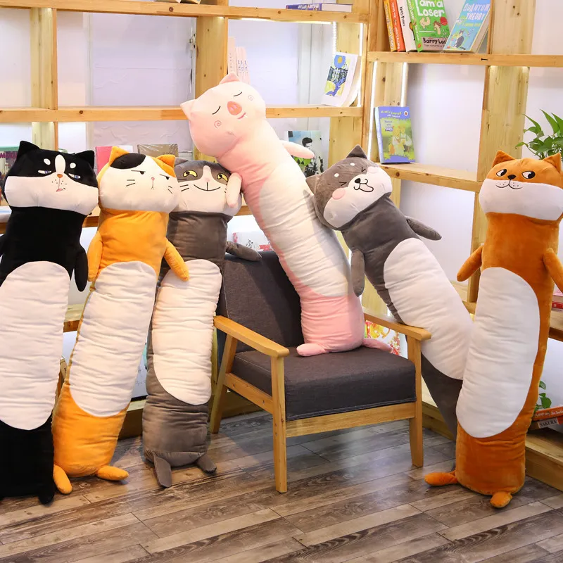 90 140 cm kawaii plysch kattleksaker fyllda djurdockor mjuka långa tecknad kontor lunch paus tupplur Sleeping Pillows Gift Dock för barn M2510449