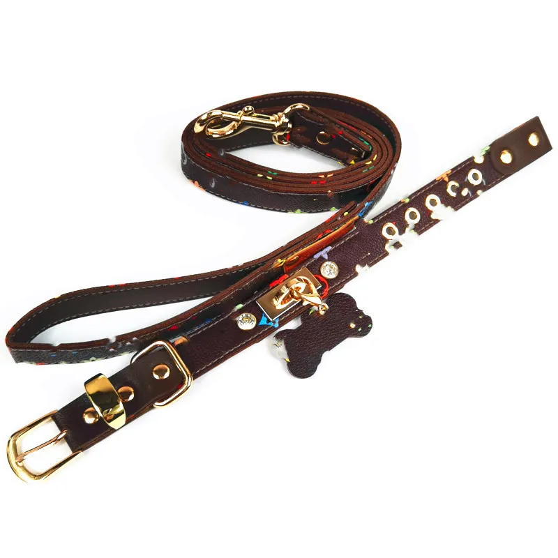 Neues Haustierhalsband Mode Hunde Katzenhalsband mit Anhänger Welpenhalsband Leine Set für kleine mittelgroße Tiere Haustier-Gehgeschirr CX2007235747209