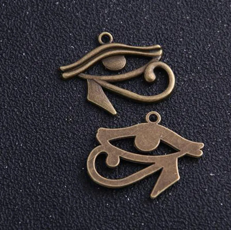 60 Stück 26 32 mm zweifarbiges Rah Ägypten Auge des Horus Ägyptische Charms Anhänger für Halskette Armband Schmuckherstellung285o