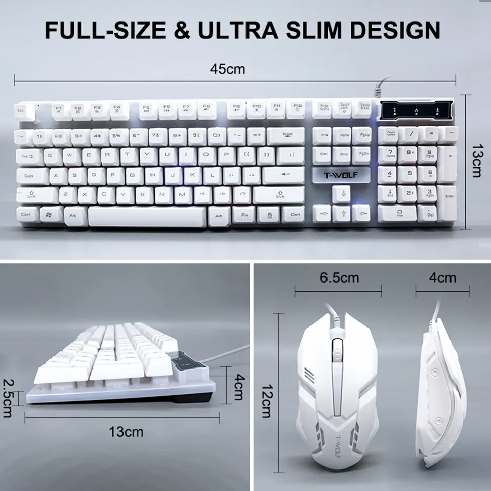 2020 Gaming Keyboard with Mouse Combo Wired Keyboard with LED Backlight Keyboard Gamer Kit Silent Gaming Mouse Set för PC Laptop8092695