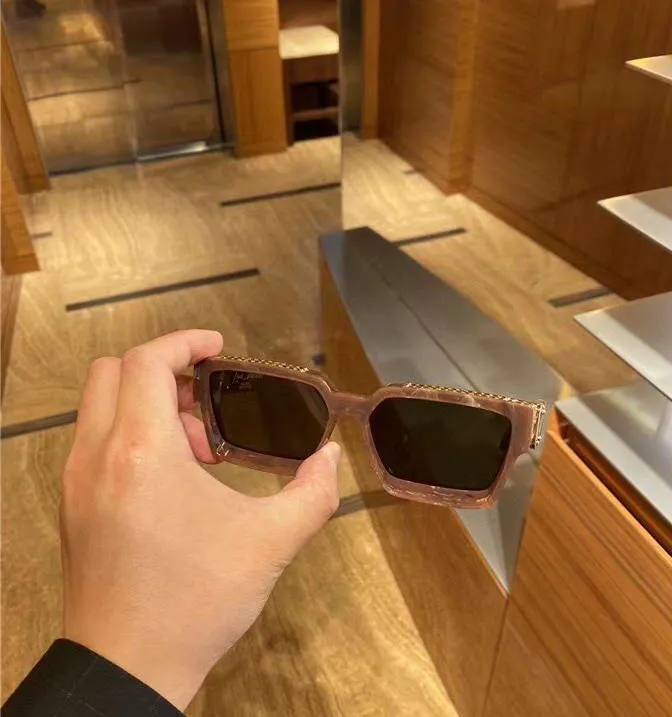 Millionaire Sunglasses for Men Blue Marble Square Frame 96006 Sun Glasses Mens Fashion Sunglasses with box301i