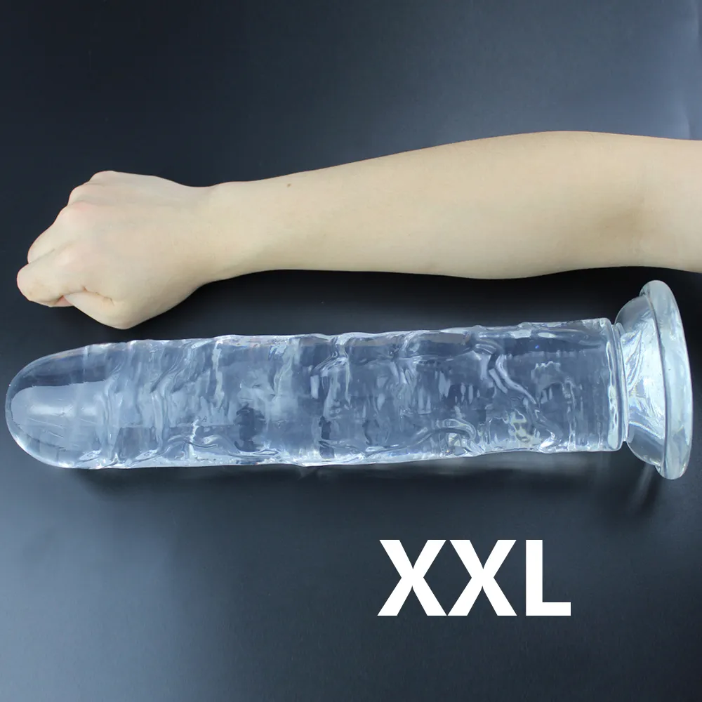 Dildo réaliste pour femme en gelée douce tasse pénis anal bouchon bouchon de croix de gode