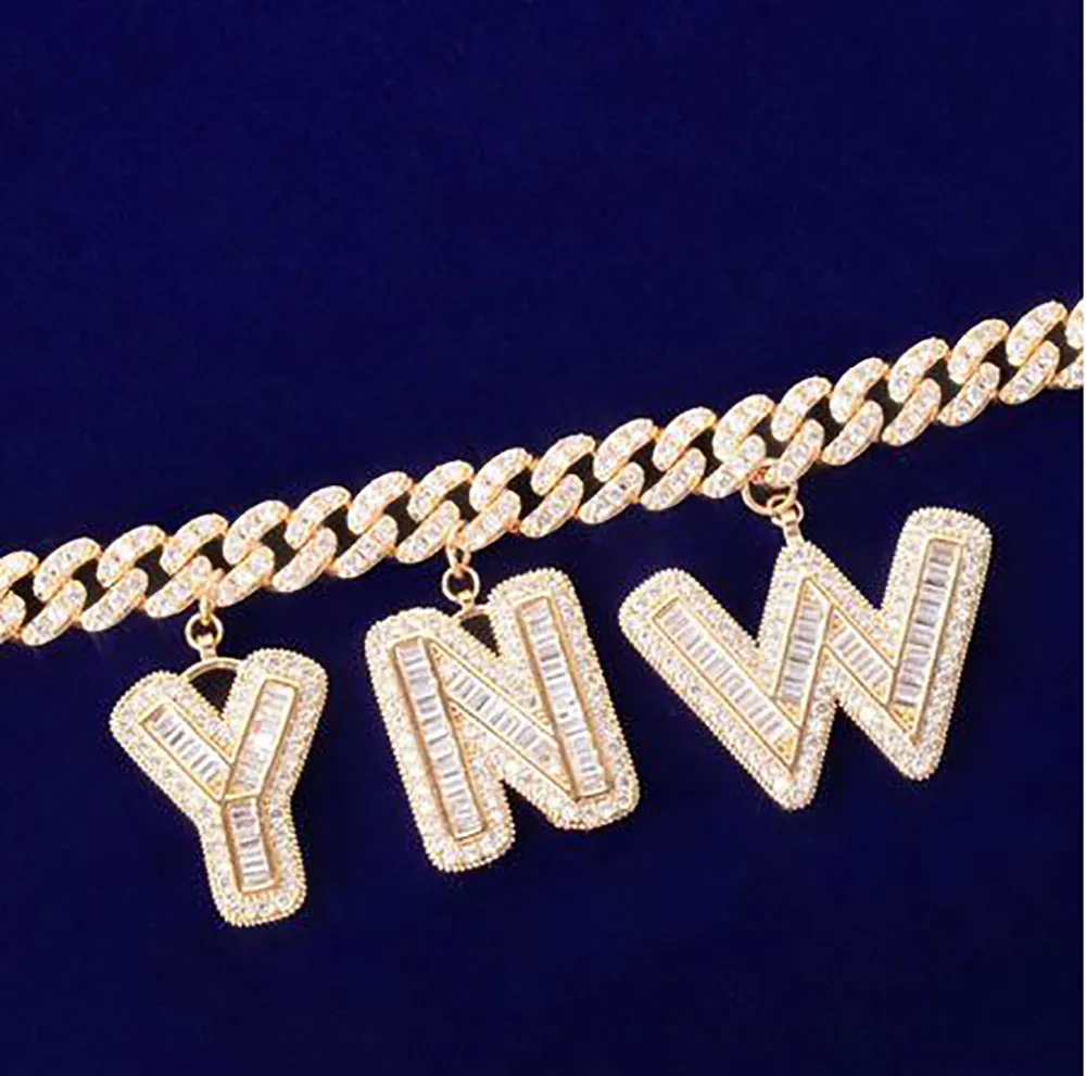 Имя названия багет буквы браслеты шеслет 10 мм кубинские цепные ожерелья ожерели