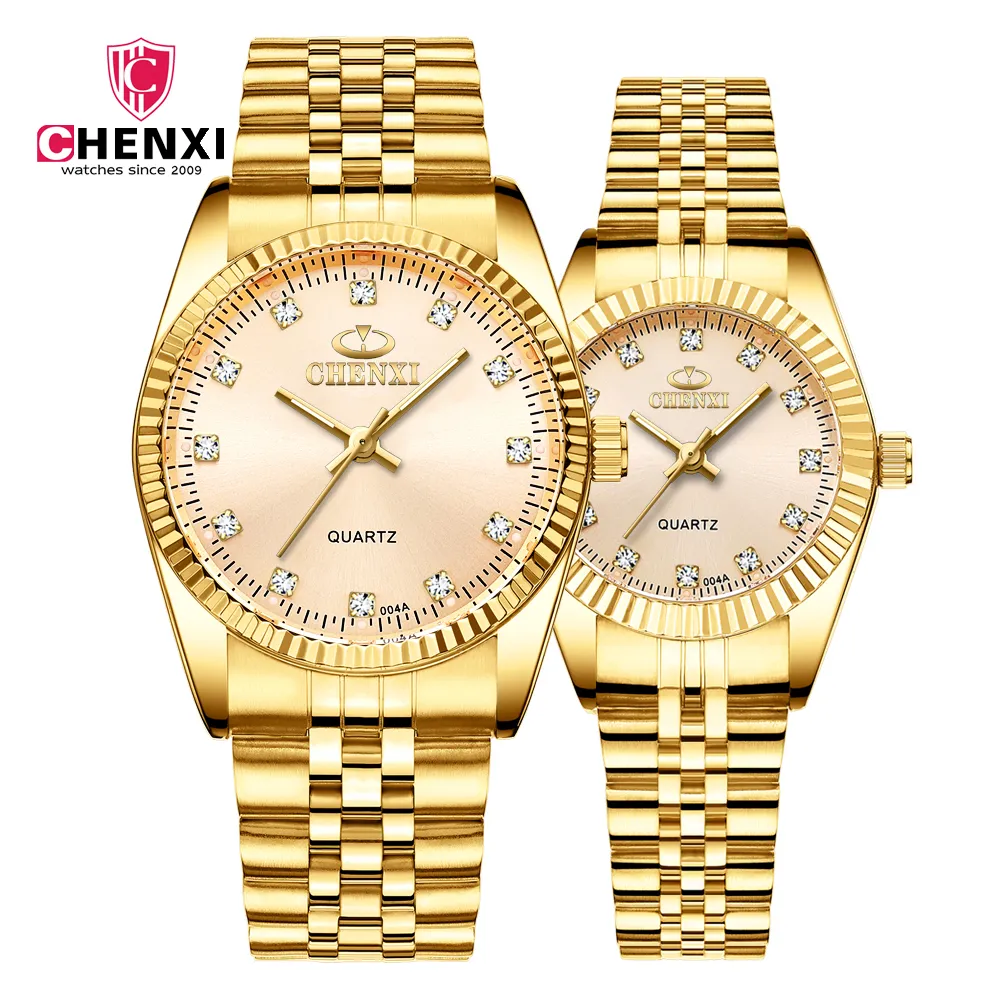 CHENXI COUPLE Watch Men Femmes Top Brand Luxury Gold Montres Fashion Imperpose en acier inoxydable Reloj Mujer Reloj Hombre CX206129070