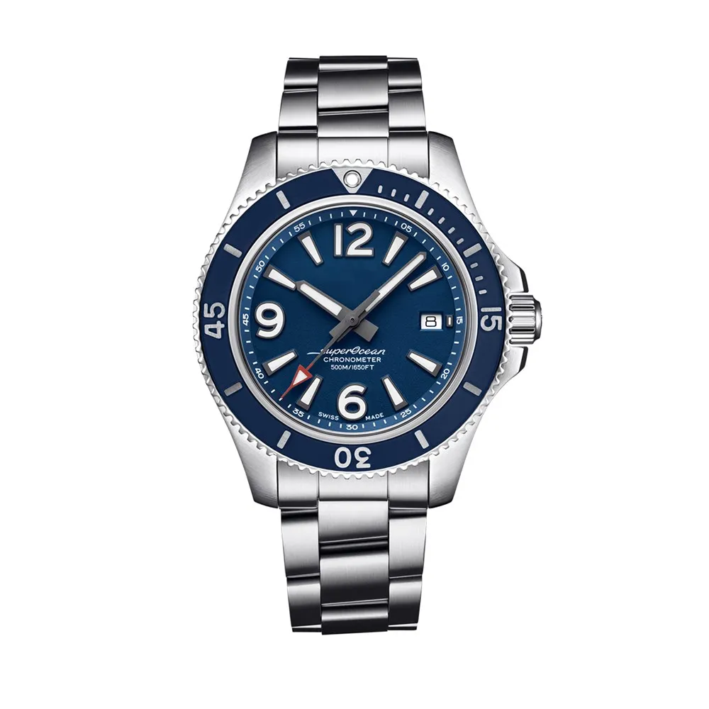 High quality superocean man Watch36 42 44 46mm leather steel belt automatic mechanical quartz movement full working watch luxury w310S
