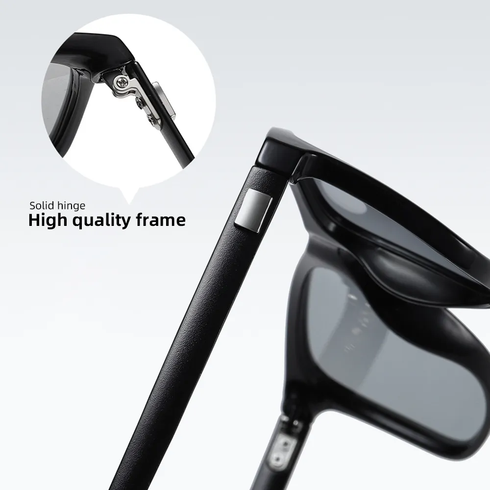 Color Change Grey Frame Pochromic Polarized Sunglasses Men Square Classic Chameleon Glaases Transition Lens Eyewear9812099