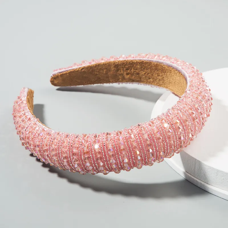 Bandeau en cristal complet accessoires pour cheveux bandeaux brillants rembourrés strass bandeaux coiffure pour femmes dames fête de mariage juif 2220107