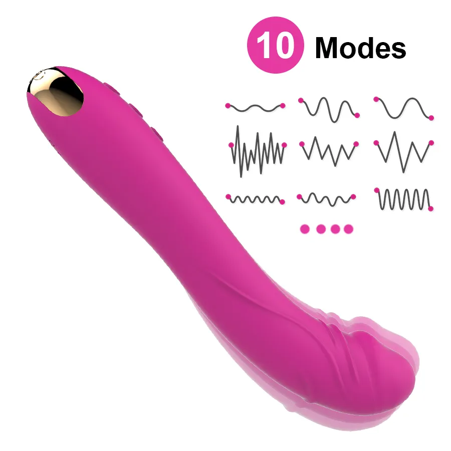 10 trybów prawdziwy wibrator dildo dla kobiet miękki samice pochwy stymulator stymulatora masażer Masturbator Produkty seksu dla dorosłych243N