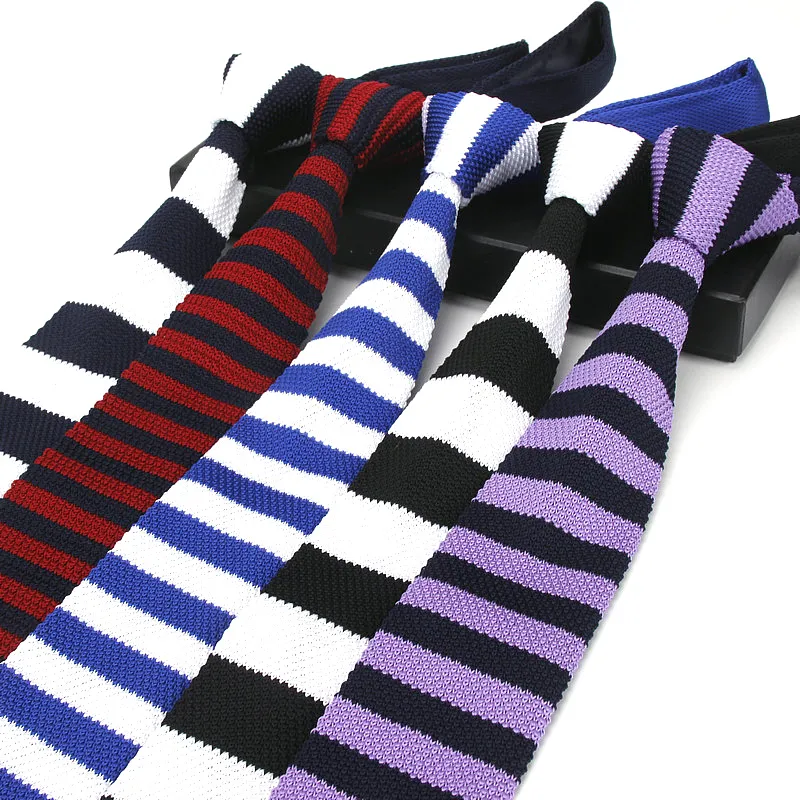 Moda erkek örgü bağları renkli yeni 6cm ince örgü sıska kravatlar erkekler için parti düğün