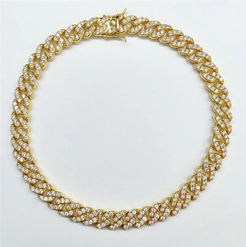 Collier plaqué or avec pierre CZ Miami, chaîne cubaine, bijoux pour hommes et femmes, 4 couleurs au choix, 12mm, 16, 18, 20 pouces, 265g
