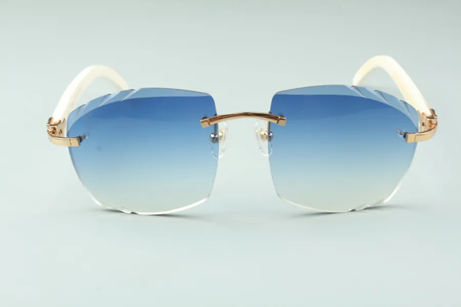 direct s nieuwste high-end zonnebril met snijdende lens 4189706-A witte natuurlijke buffelhoorn sticks maat 58-18-140 mm287R
