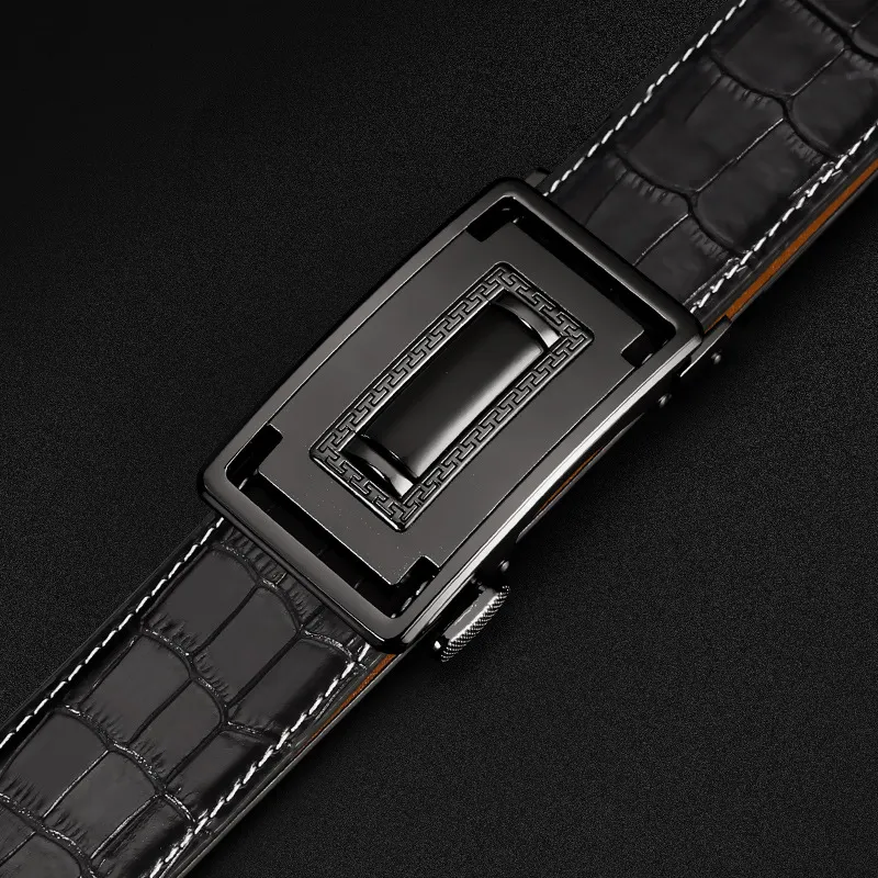 New Business Belt Men Top Quality Genuine Luxury Leather Belts for Men Strap Male Metal Automatic Buckle men belts220i