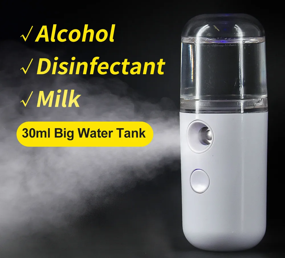 Portable Nano Hydrating Sprayer Beauty Face Humidifier Mini Rechargeable Cold Spray Mist Maker Fogger Humidifier Macaron Alcohol Sprayer