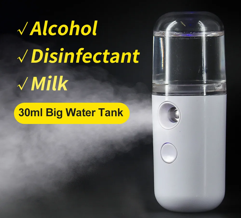 USB Portable Air Firidifier Mist Sprayer Face Arom Diffuser Mist Maker Fogger Skin Care Tools Diffusor Mini Milk Oil Steamed Face3506901