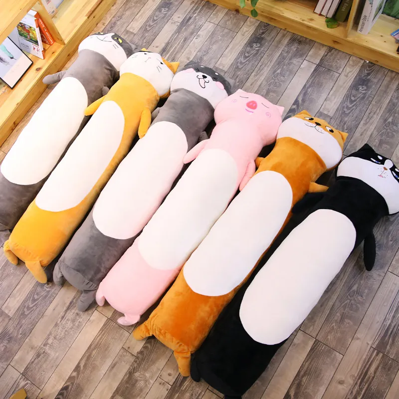 90140cm kawaii plysch kattleksaker fyllda djurdockor mjuk lång tecknad kontor lunch paus tupplur Sleeping Pillows Gift Dock för barn M7559389