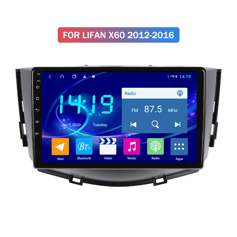10 Inch Android Car Dvd Video Player for LIFAN X60 2012-2016 with Gps Bluetooth Double Din Radio Dsp 2.5d Ips Screen