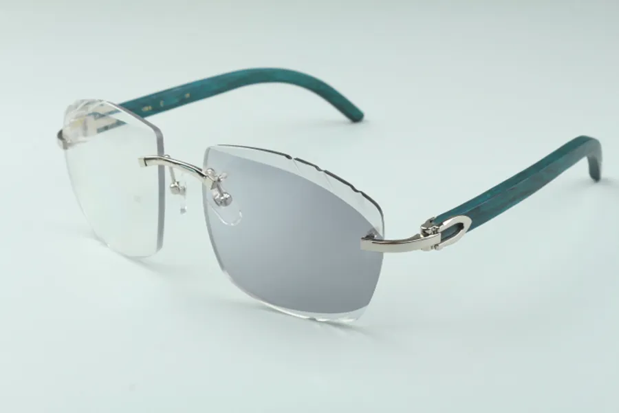 direct s nouvelles lunettes de soleil à lentilles de coupe pochromiques haut de gamme 4189706-A bâtons en bois naturel sarcelle taille 58-18-135 mm282y