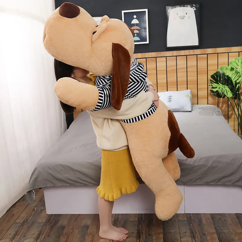 7090 cm Giant Rozmiar miękki leżący psa Pluszowe zabawki Pchane zwierzę zwierzęta Sleka Lalki poduszki dla dzieci urodziny urodziny Prezenty M1353314