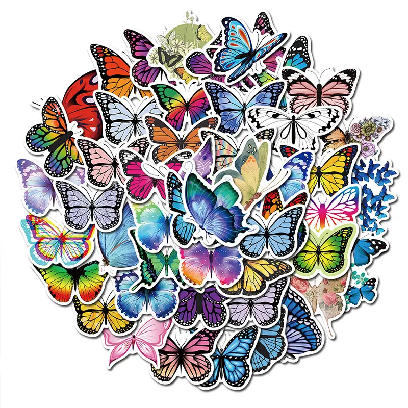 Butterfly PVC Stickers VSCO Small Fresh Stickers Luggage Laptop Waterproof Stickers2300685