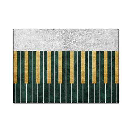 Tasti del pianoforte geometrici Moquette e tappeto Verde Oro Grigio Modello Cucina Soggiorno Tappetino antiscivolo Camera da letto Comodino Divano Tapete196H