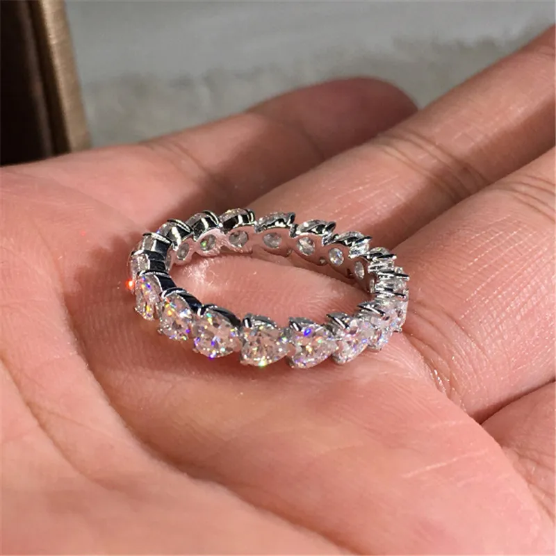 Choucong helt nya klassiska hjärtsmycken real 925 sterling silver päron klippt vit topas cz diamant party ädelstenar kvinnor bröllop 1945