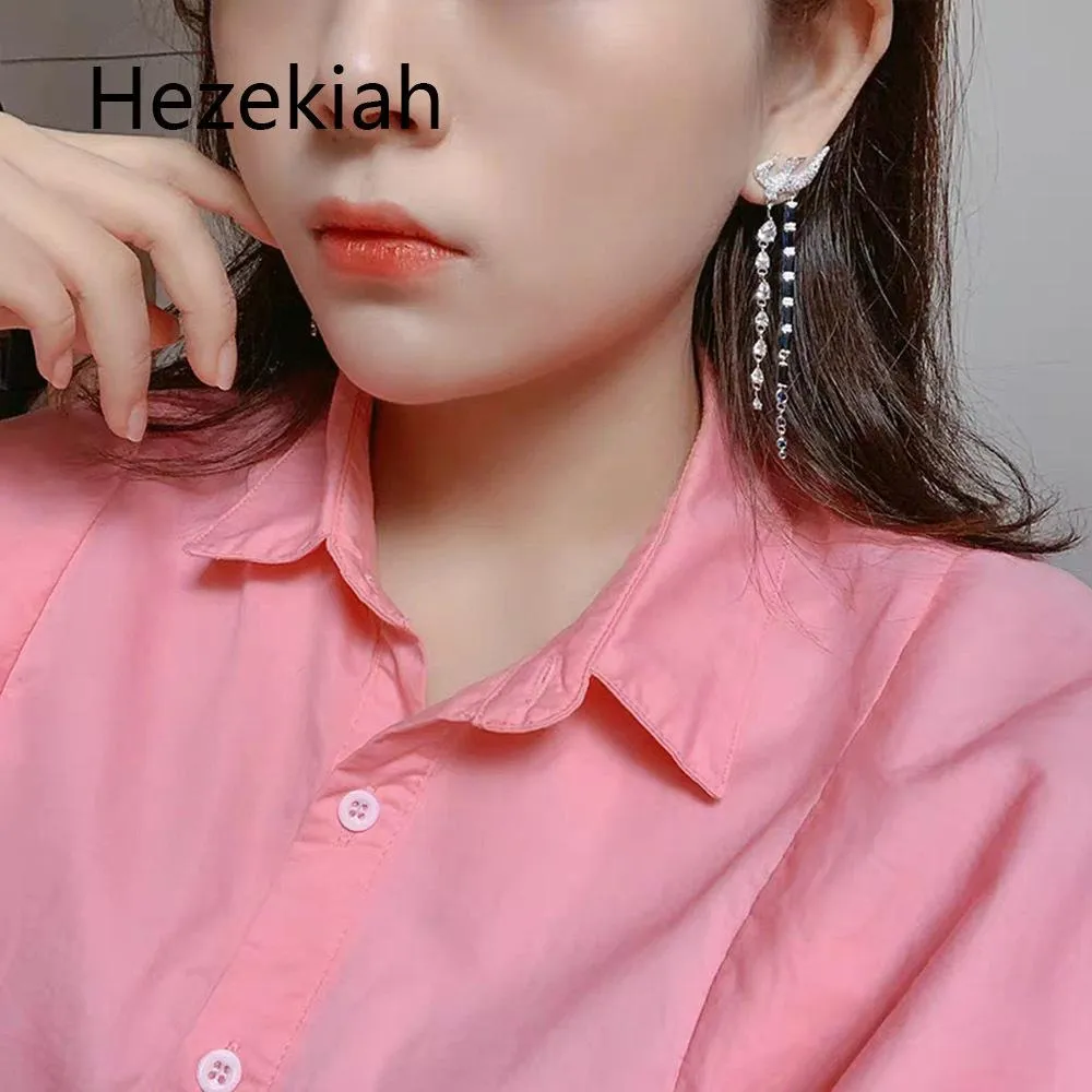 Hezekiah S925 argent Europe du nord hirondelle boucles d'oreilles personnalité femmes boucles d'oreilles fête de danse qualité supérieure 148n
