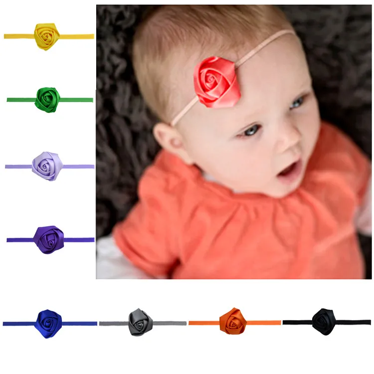 Baby Mädchen elastische Blume Stirnband für Babys Gummi Haarband Kinder schöne Kinder Kopfbedeckung dünn dehnbar 100 Stück Stück Mix Großhandel