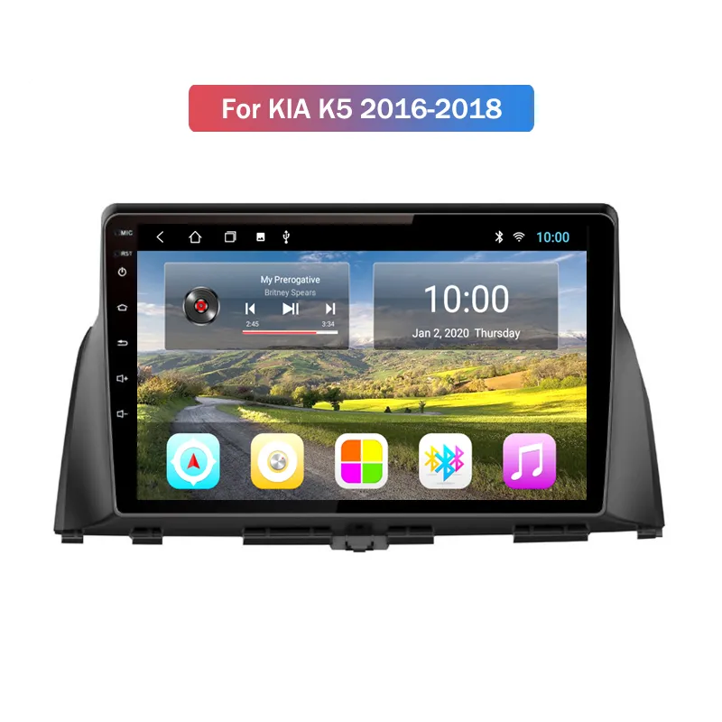 2 Din Android Auto-Videoradio für KIA K5 2016–2018, GPS-Navigationssystem mit Bluetooth-DVD-Player
