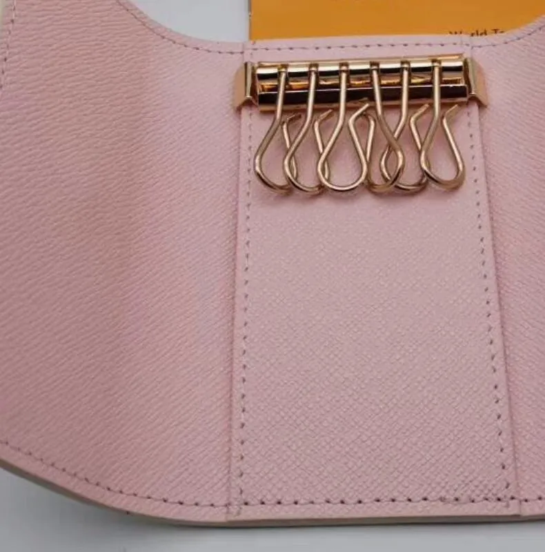 Nyckel plånböcker Nyckelhåll som säljer 6 nyckelhållare Top Qualiy Coated Canvas Real Leather Foding Fashion Wallet Leverans252p