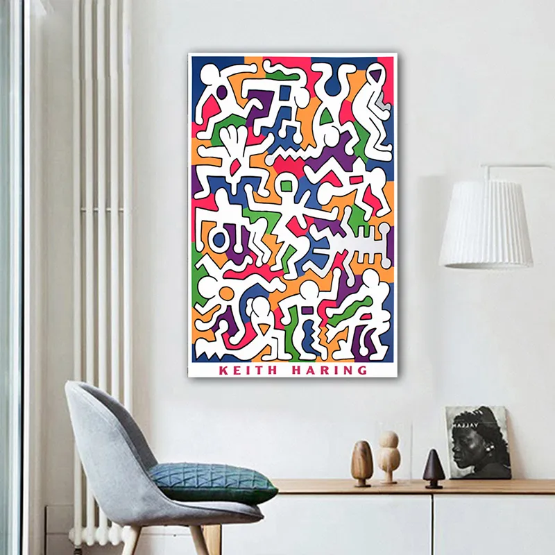 Pinturas impresas en HD, arte de pared, lienzo Original de Keith HARING, póster de acuarela, decoración del hogar, imágenes modulares para marco de dormitorio 5783111