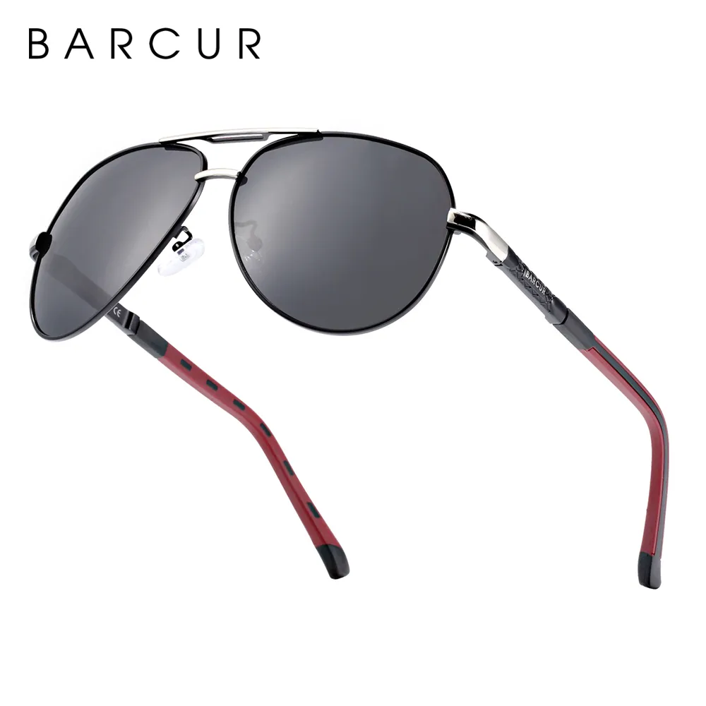 Barcur Men d'origine Lunettes de soleil Polaris Driver Lunes Polaroid Sun Sunshes Male Pilot Eyewear2809