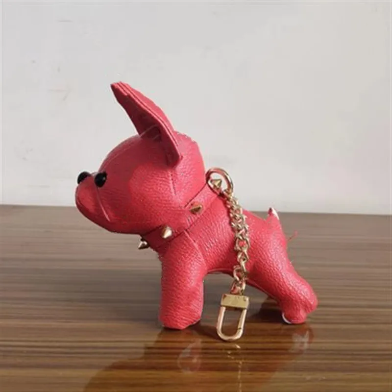 Nyaste unisex designer nyckelchain handväska hängande väskor hund design bilar kedjor nyckelringar för kvinnliga gåvor lady läder hög kvalitet keyc329f