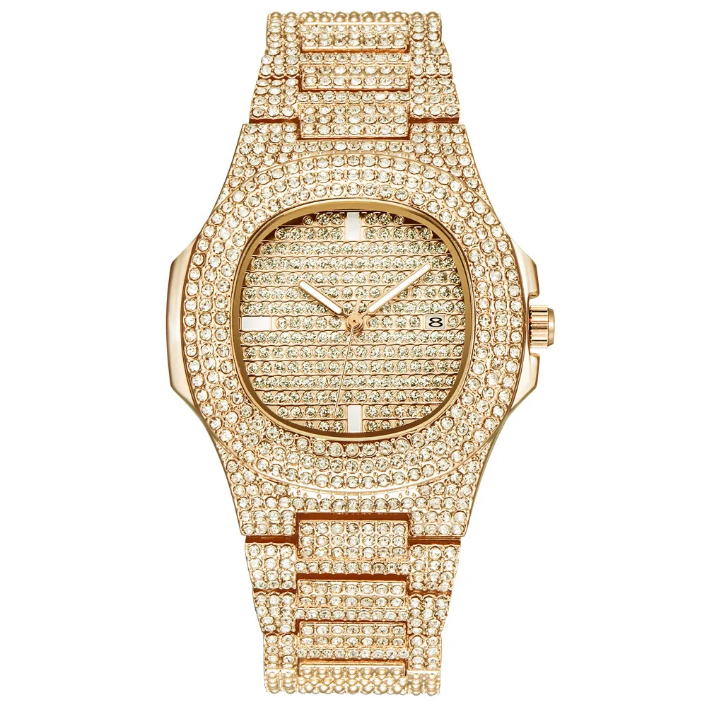 Ice-out Bling Diamond Watch для мужчин Женщины хип-хоп мужские часы, часы из нержавеющей стали, бизнес-брачные часы, мужчина, унисекс, подарок CX2290L