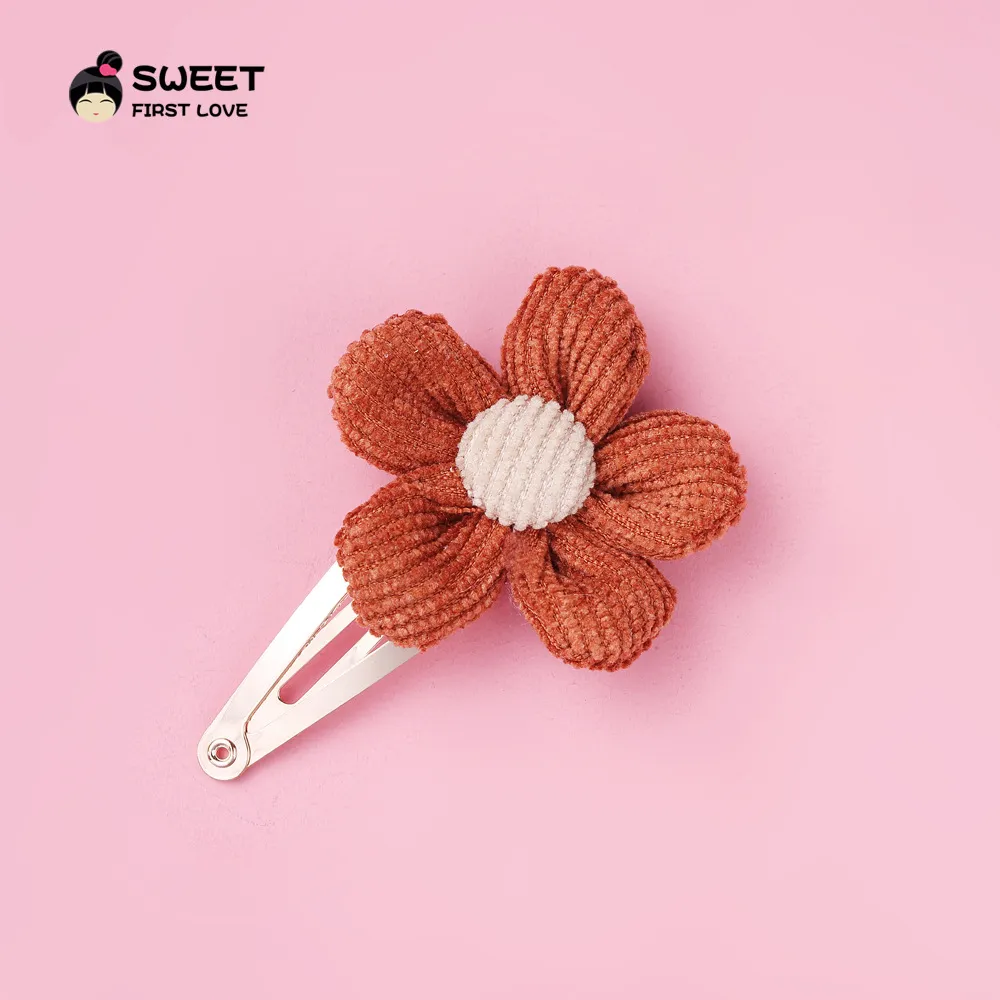 Sweet Kids Girls Flower Barrette Cute INS Bambini Girasole Capelli Gioielli Clip di capelli i Neonate fatti a mano Colth Flower Hair Pin S310