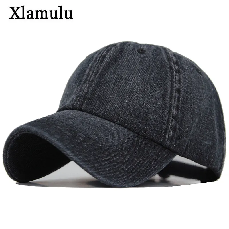 Xlamulu Solid Denim Baseball Cap Men Women Jeans Snapback Caps Casquette Plain Bone Hat Gorras Men Casual Blank Dad Male Hats CX20199n