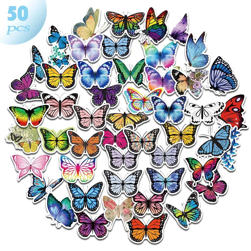 150 stcs vlinder PVC -stickers vsco kleine verse stickers bagage laptop waterdichte stickers6688973
