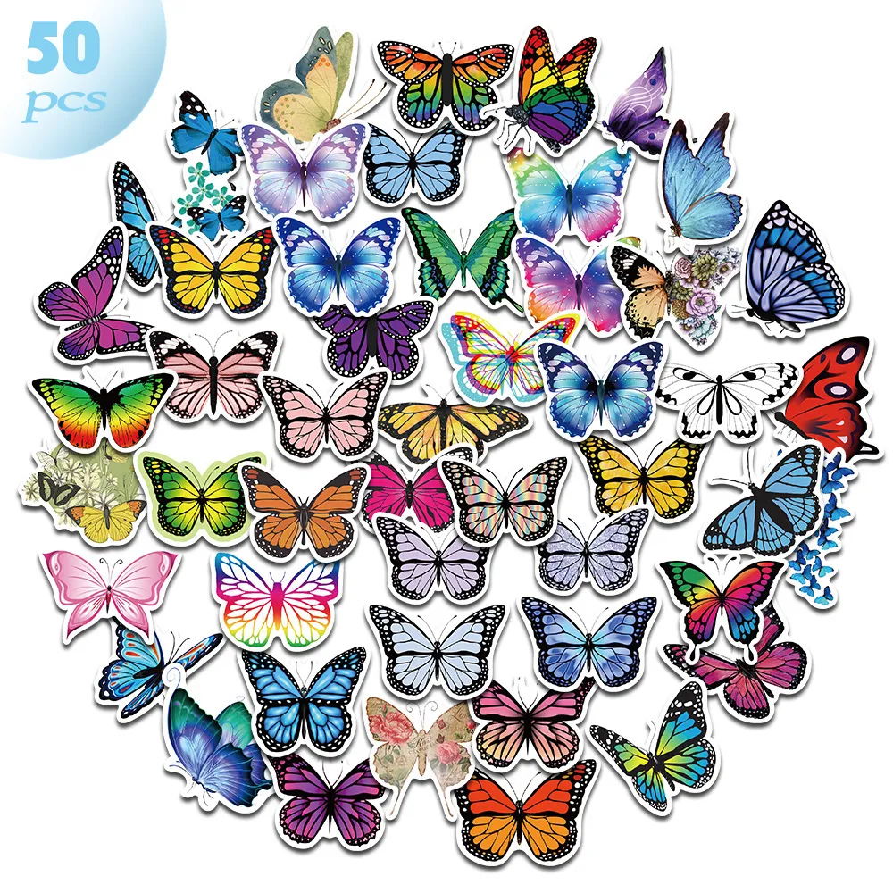 Butterfly PVC Stickers VSCO Small Fresh Stickers Luggage Laptop Waterproof Stickers2300685