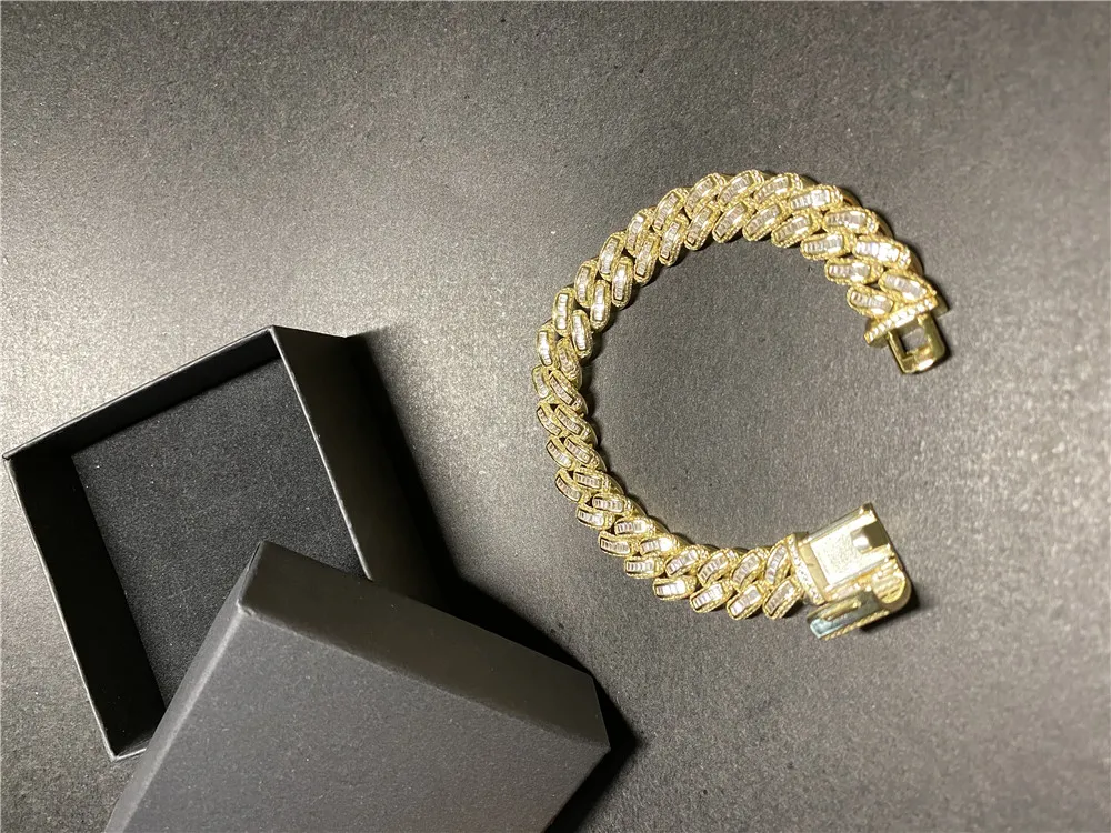패션 새로운 디자인 쿠바 목걸이 고품질 보석 힙합 스타일 맨 다이아몬드 체인 225H