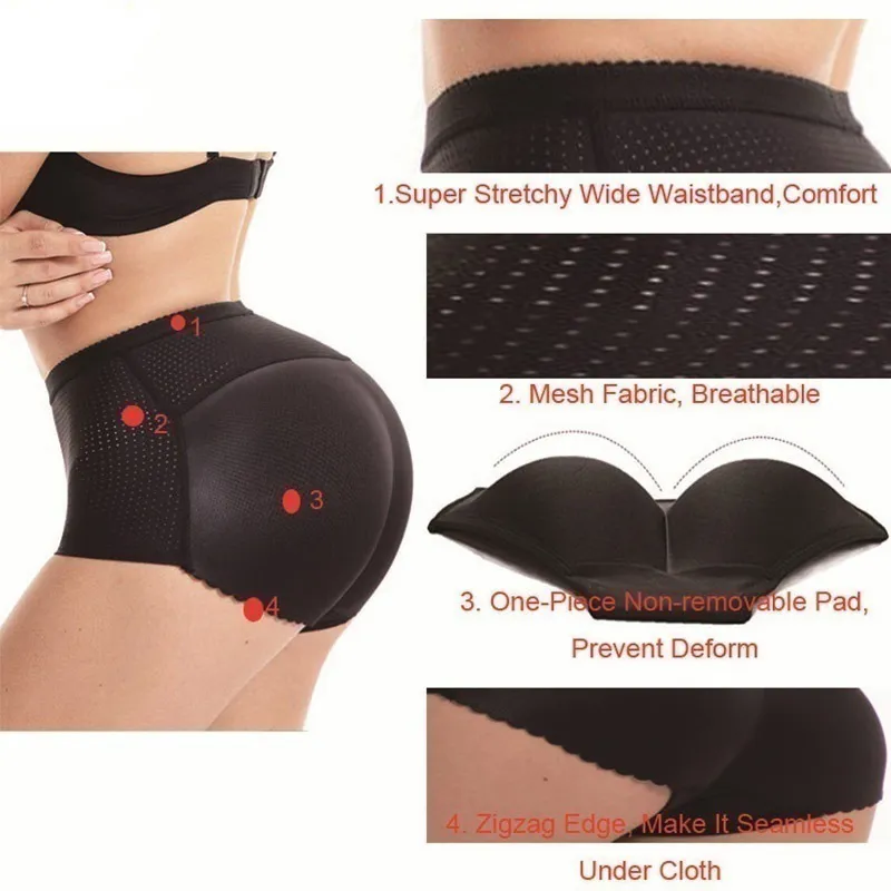 Fake Ass Invisible Seamless Women Body Shaper Panties Shapewear Hip Enhancer Booty Wyściełane Butt Haster Bielizna Wyściełane Czopiarki Y200710