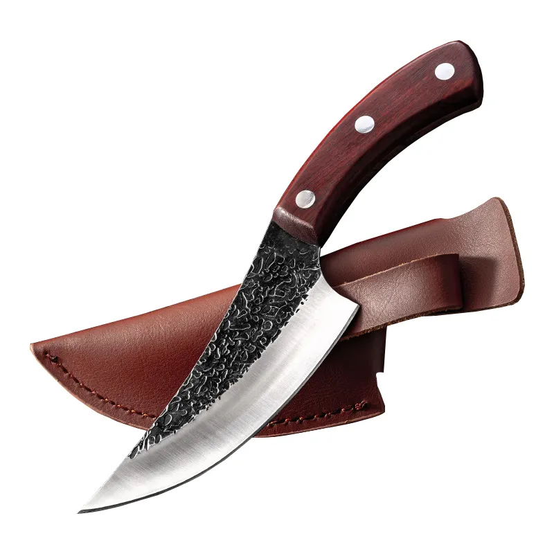 Högkolstål Forg med handgjorda kökskockar Lnife Sharp Cleaver Slice Boning Paring Lnife Outdoor Camping LNIFE Matlagningsverktyg WI2849