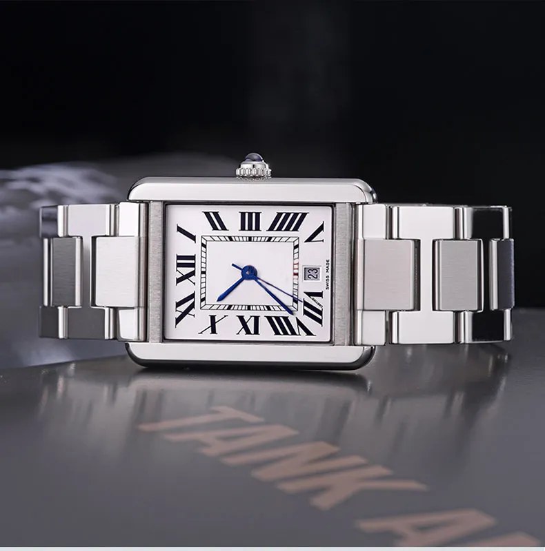 luxueux bracelet en acier inoxydable 316L pour bracelet solo TANK bracelet de montre de marque de haute qualité 16mm 17 5mm 20mm 23mm couleur argent 3108