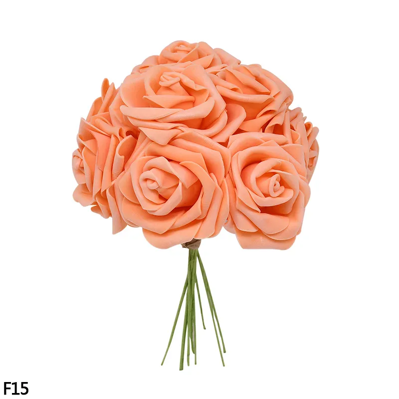 24 48 pezzi 7 cm bouquet di fiori artificiali schiuma PE rosa fiori finti matrimonio compleanno decorazioni feste forniture San Valentino Gi213h