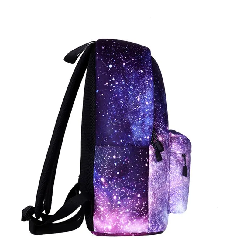 Borse da scuola ragazze adolescenti Space Galaxy Printing Black Fashion Star i T727 Universo Backpack Women269K